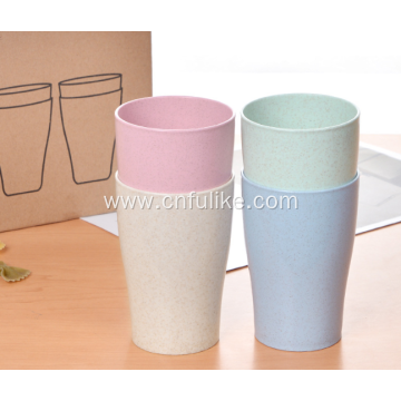 4 Pairs Wheat Straw Drinking Cup Set